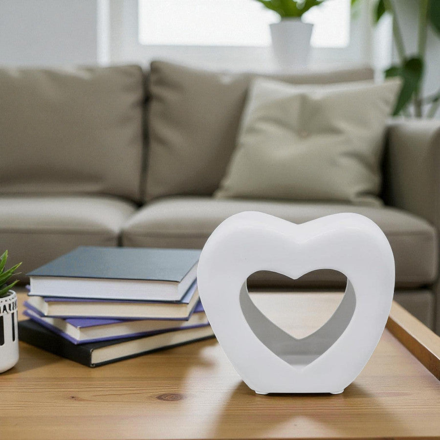 Set of 2 White Heart Tea Light Wax Melt Warmer Oil Burner