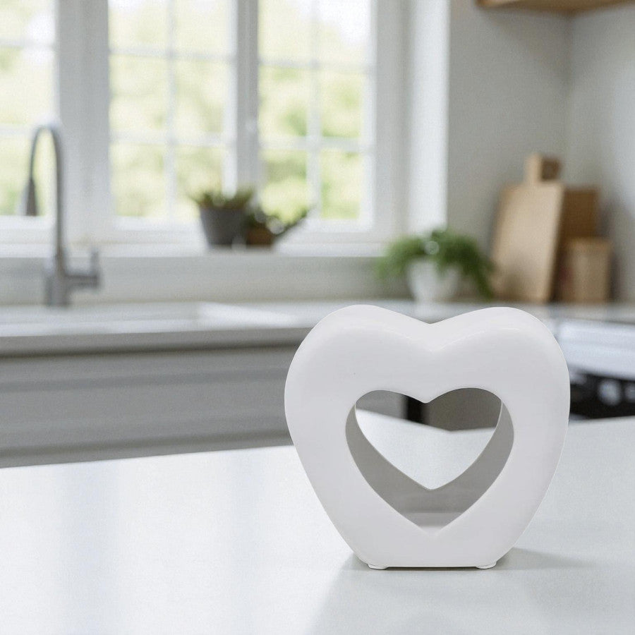 Set of 2 White Heart Tea Light Wax Melt Warmer Oil Burner