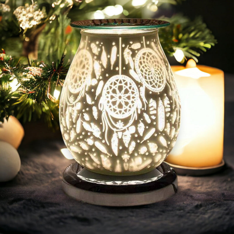 Aroma Lamp Oil Burner Wax Melt Satin White  - Touch Sensitive