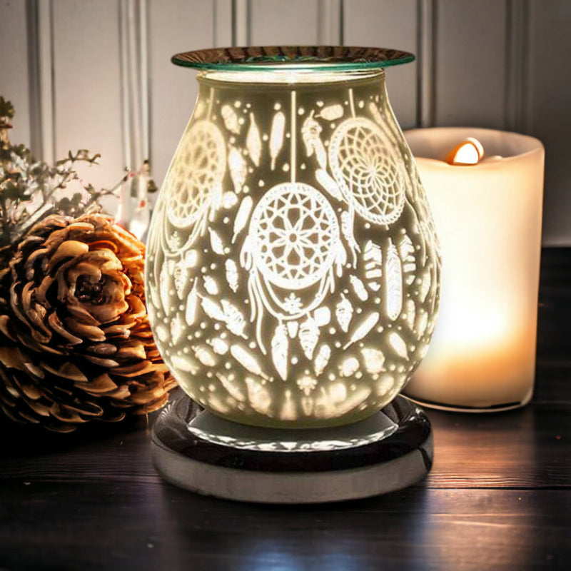 Aroma Lamp Oil Burner Wax Melt Satin White  - Touch Sensitive