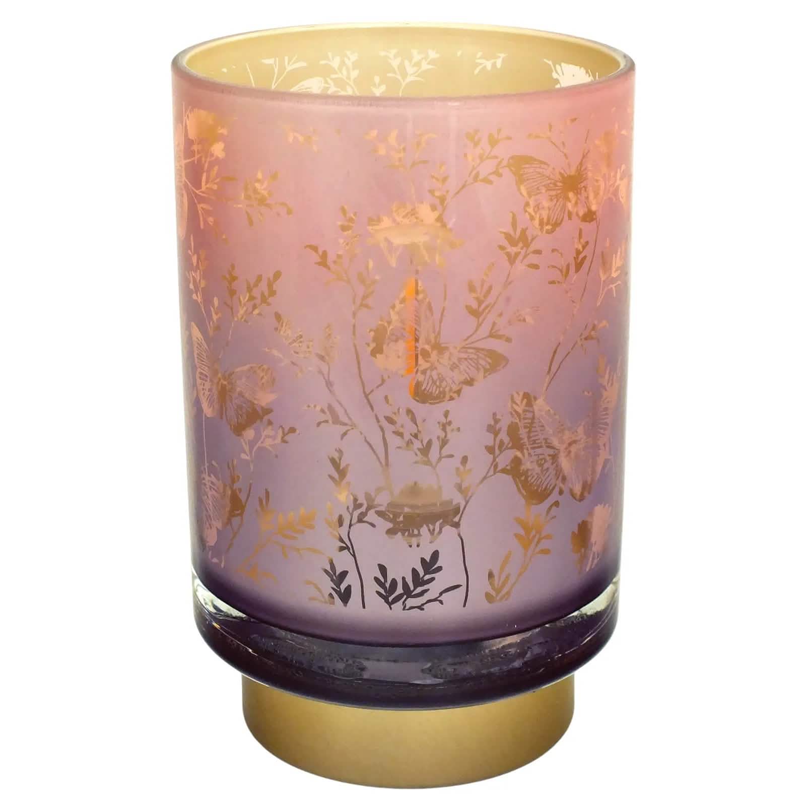 LED Table Lamps Battery Operated Cordless Glass Lights | Flowers, Leaves, Butterflies or Love Design