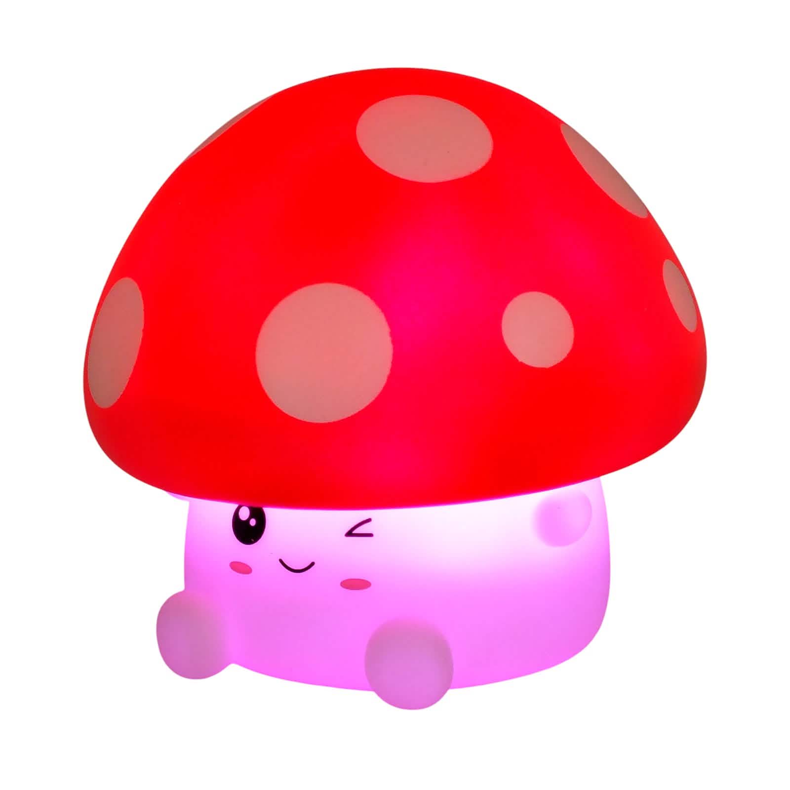 Squishy Mushroom Night Light Childrens Soft 7 Colour Changing LED Bedside Lamp