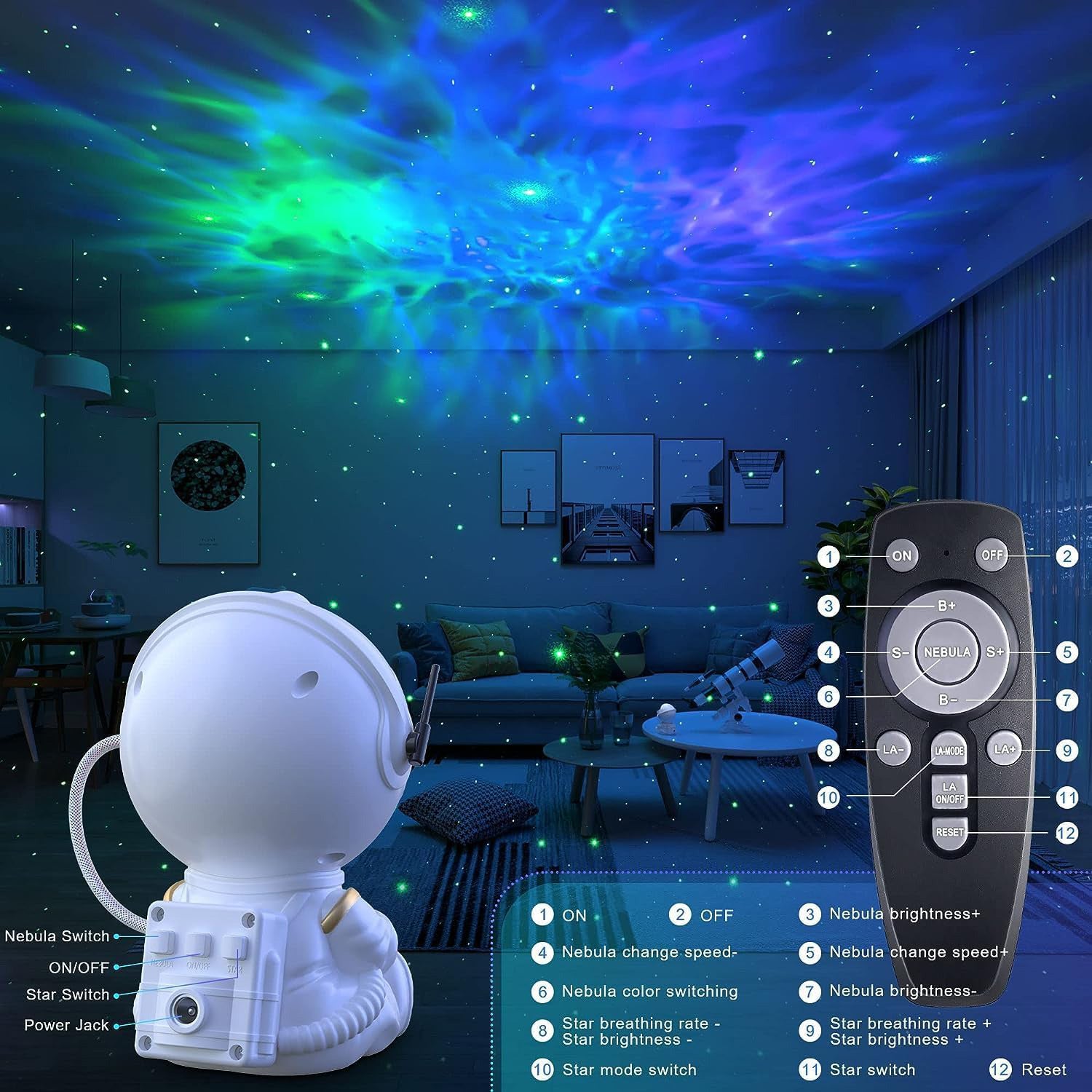 Astronaut Galaxy & Nebula Projection Lamp | Space Projector Starry Sky Night Light with Remote Control