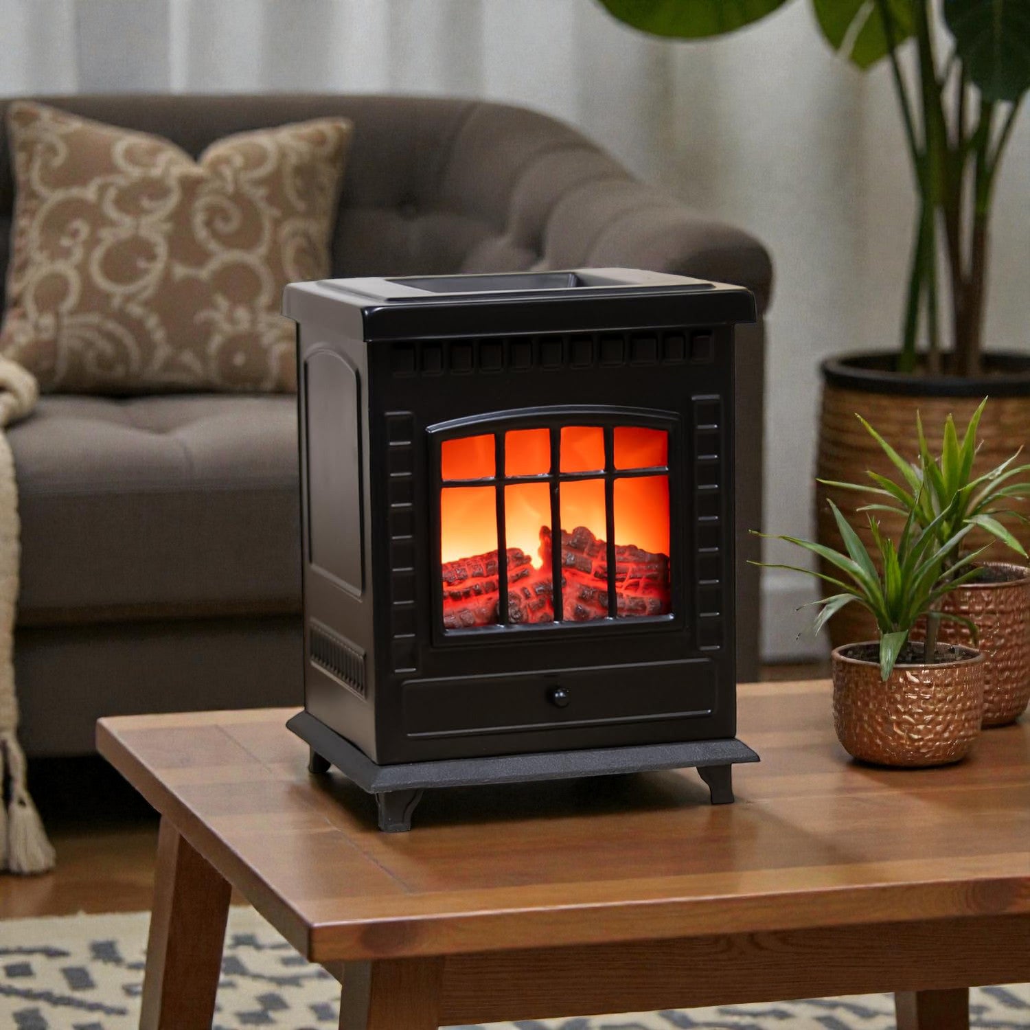 Electric Wax Melt Tart Warmer & Oil Burner | Aroma Lamp Fragrance Diffuser | Mini Log Burning Stove