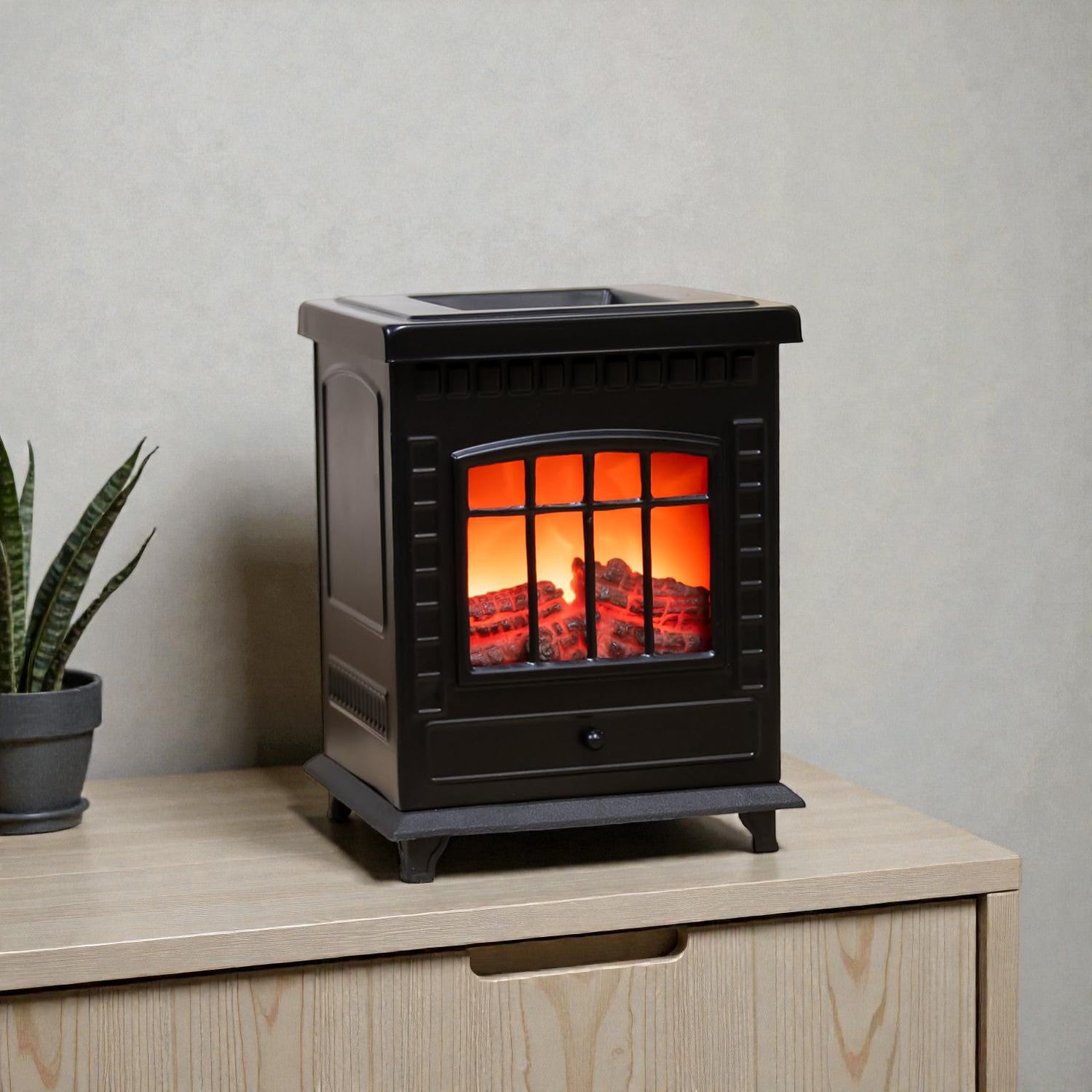 Electric Wax Melt Tart Warmer & Oil Burner | Aroma Lamp Fragrance Diffuser | Mini Log Burning Stove