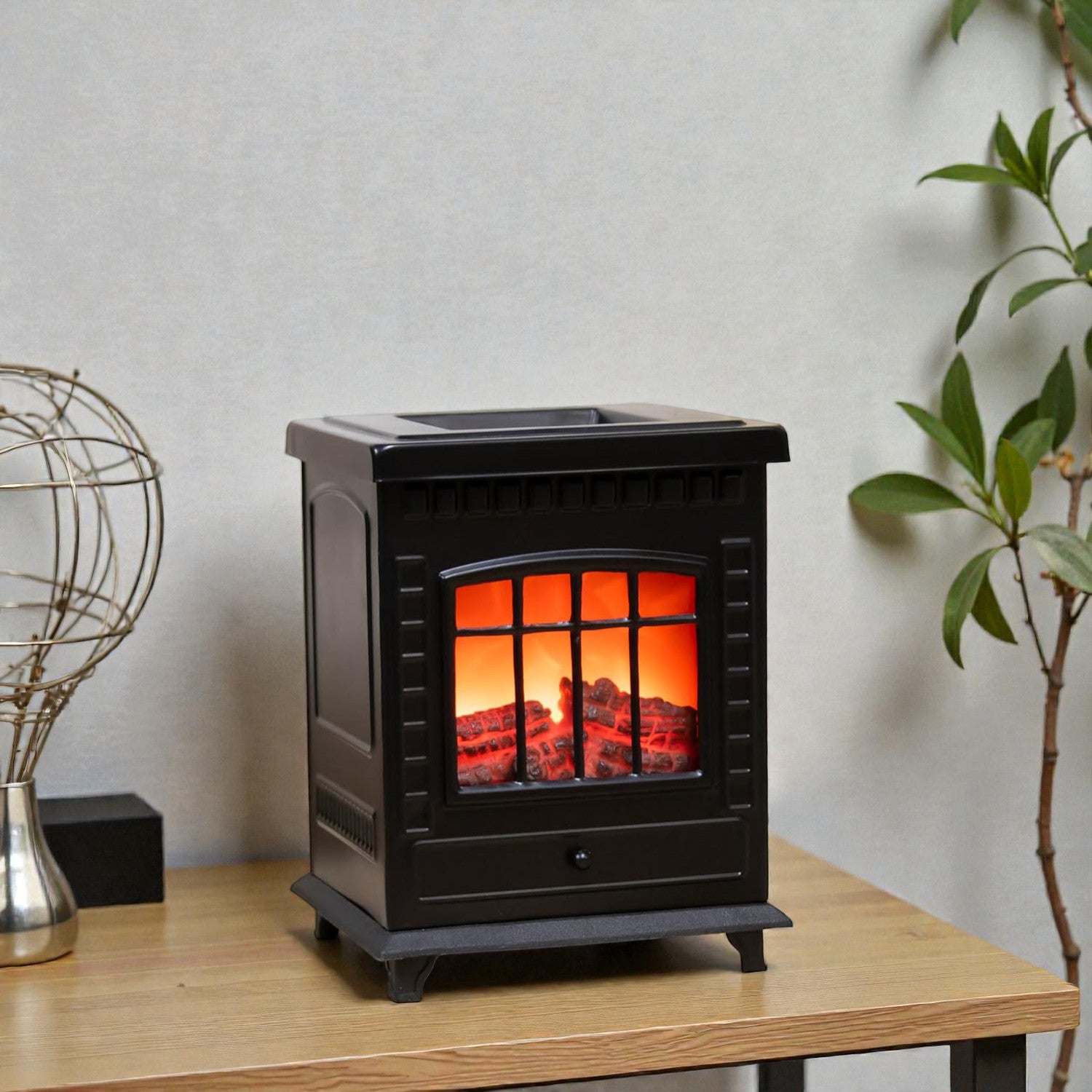 Electric Wax Melt Tart Warmer & Oil Burner | Aroma Lamp Fragrance Diffuser | Mini Log Burning Stove