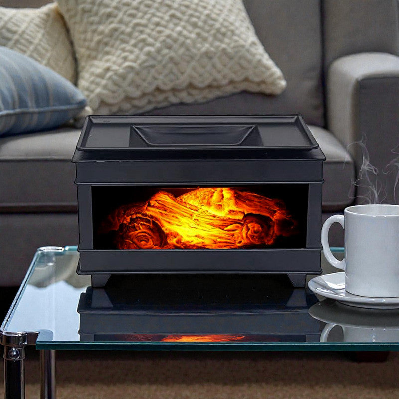 Scented Wax Melt Warmer Oil Burner Electric Log Fire Effect Aroma Diffuser Lamp