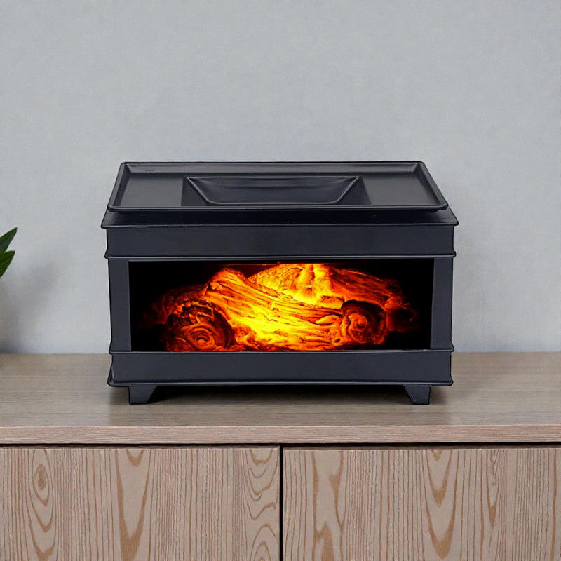 Scented Wax Melt Warmer Oil Burner Electric Log Fire Effect Aroma Diffuser Lamp