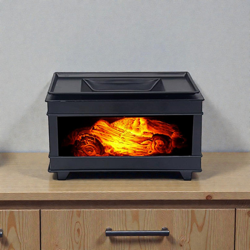 Scented Wax Melt Warmer Oil Burner Electric Log Fire Effect Aroma Diffuser Lamp