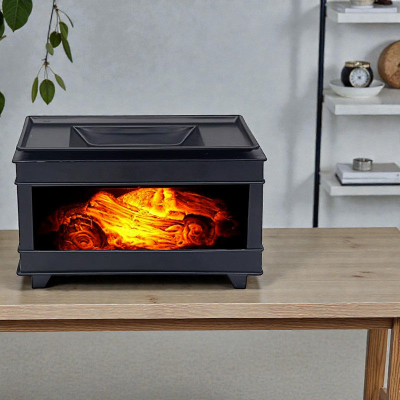 Scented Wax Melt Warmer Oil Burner Electric Log Fire Effect Aroma Diffuser Lamp