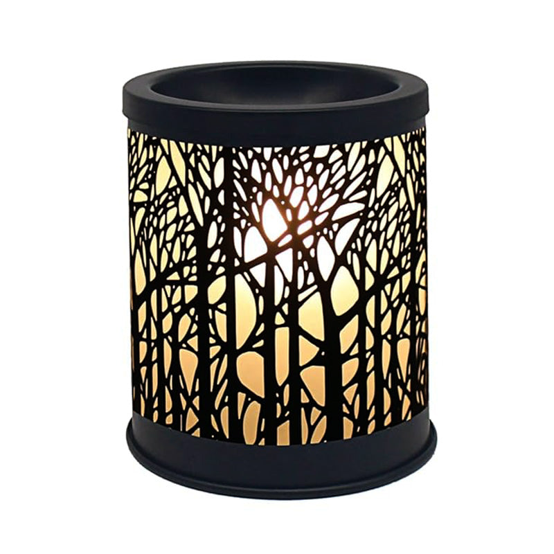 Scented Wax Melt Warmer & Essential Oil Burner Fragrance Diffuser | Aroma Lamp with Black Forest Silhouette