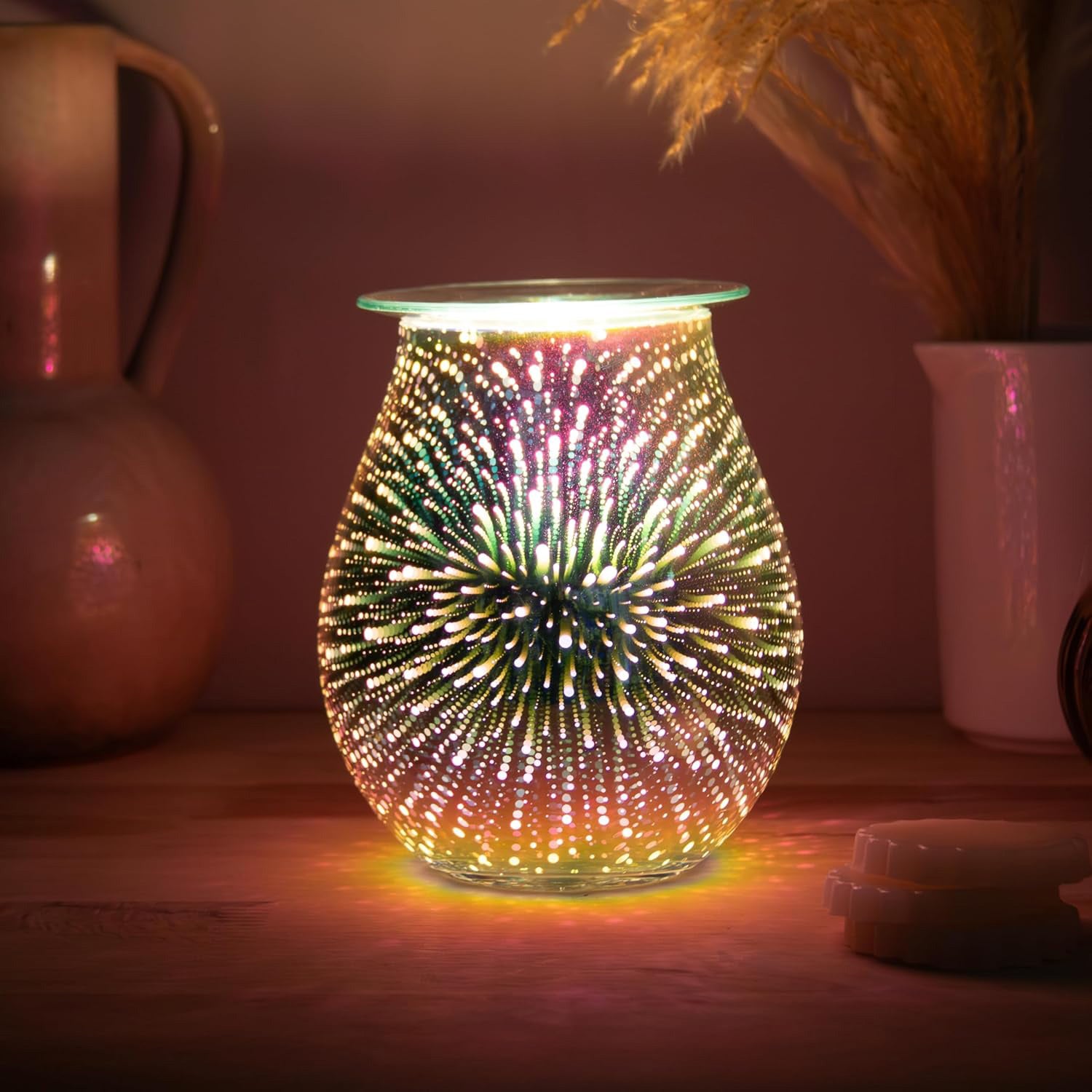3D Starburst Aroma Fragrance Diffuser Lamp plus Scented Wax Melts | Electric Wax Warmer and Oil Burner