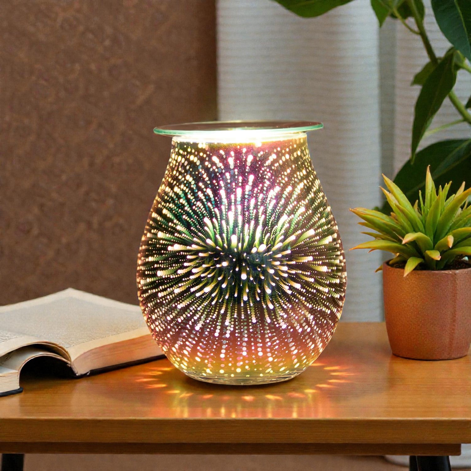 Electric Aroma Lamp Fragrance Diffuser Wax Melt Warmer & Oil Burner | 3D Starburst Effect