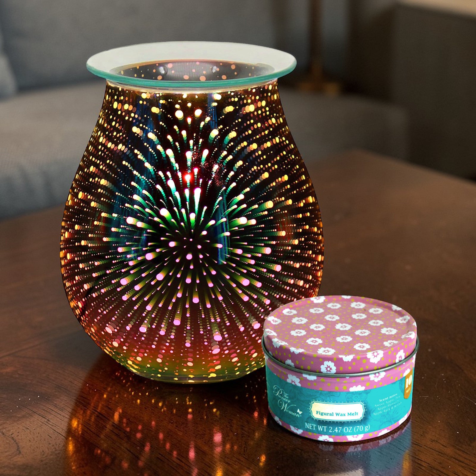 3D Starburst Aroma Fragrance Diffuser Lamp plus Scented Wax Melts | Electric Wax Warmer and Oil Burner