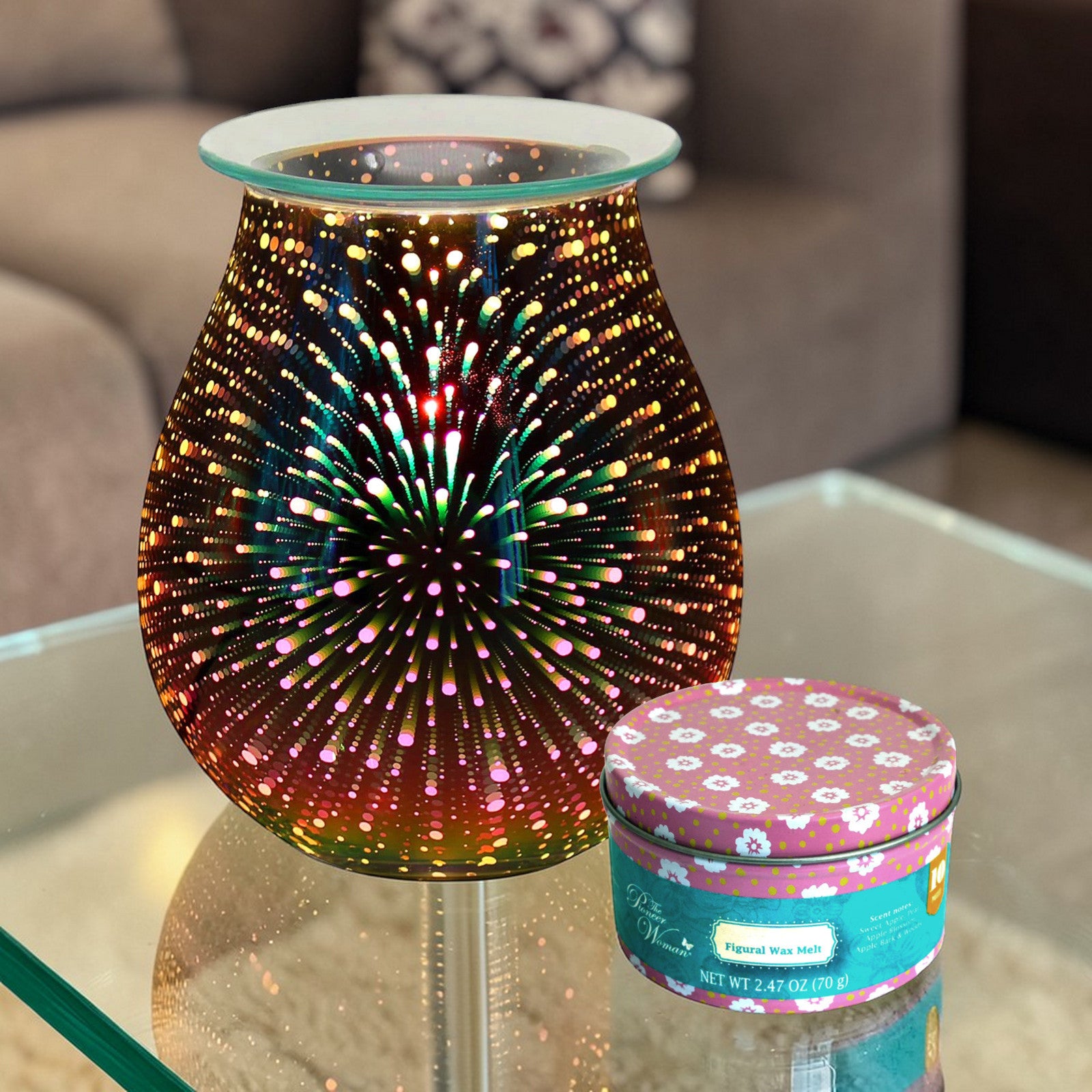 3D Starburst Aroma Fragrance Diffuser Lamp plus Scented Wax Melts | Electric Wax Warmer and Oil Burner