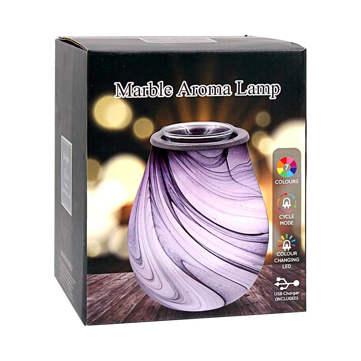 Marble Wax Tart Melt Warmer Oil Burner Aroma Diffuser Lamp Colour Changing LEDs