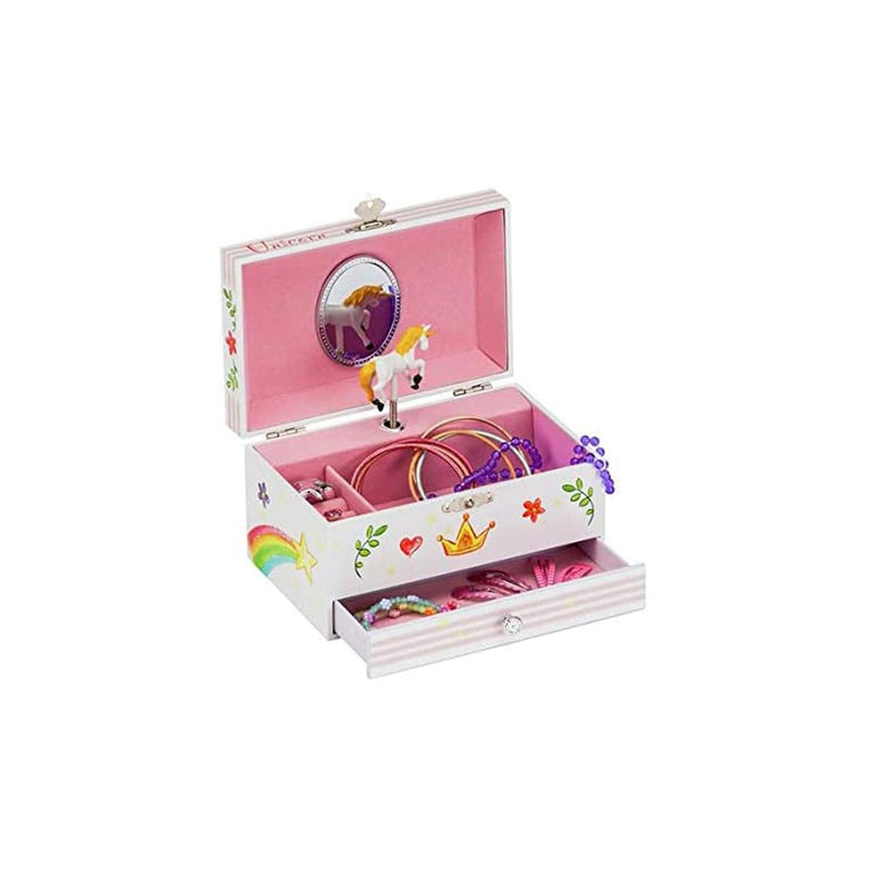 Mele Jewellery Box Pink Musical Unicorn Themed Jewellery & Trinket Box With Rotating Figurine