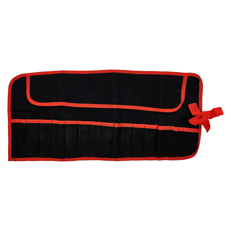 Amtech 15 Pocket Canvas Tool Roll Water Resistant Multi Compartment  Storage Bag