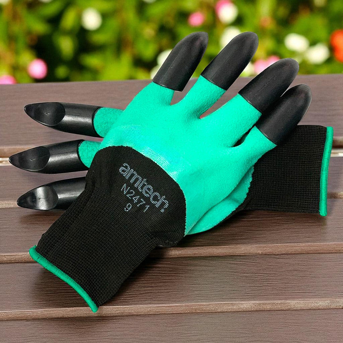 Amtech Gardening Gloves with Claws On the Fingers | Water-Resistant Size 9 (Large)