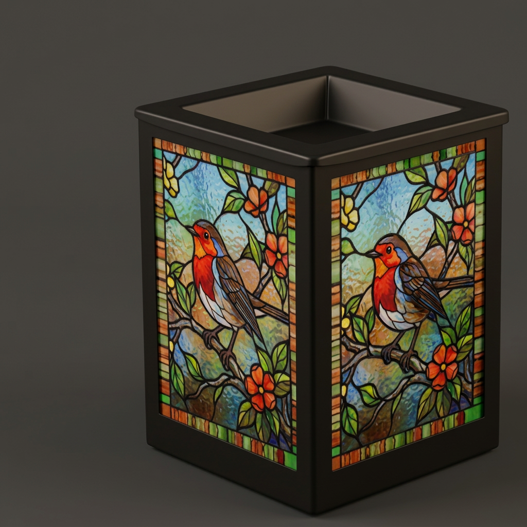 Stained Glass Aroma Lamp Robin
