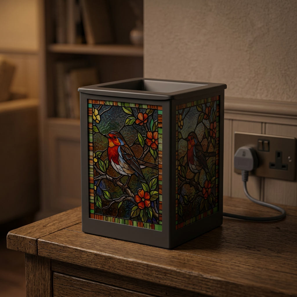 Stained Glass Aroma Lamp Robin