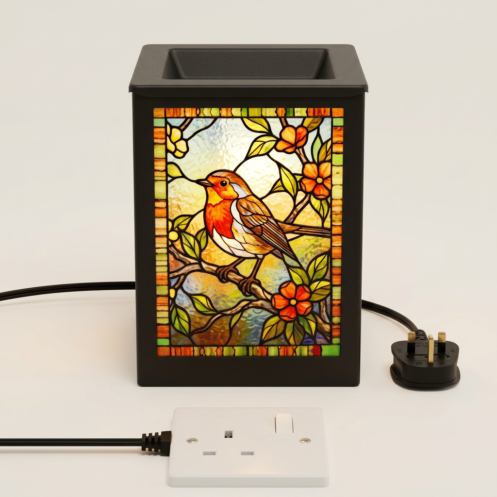 Stained Glass Aroma Lamp Robin
