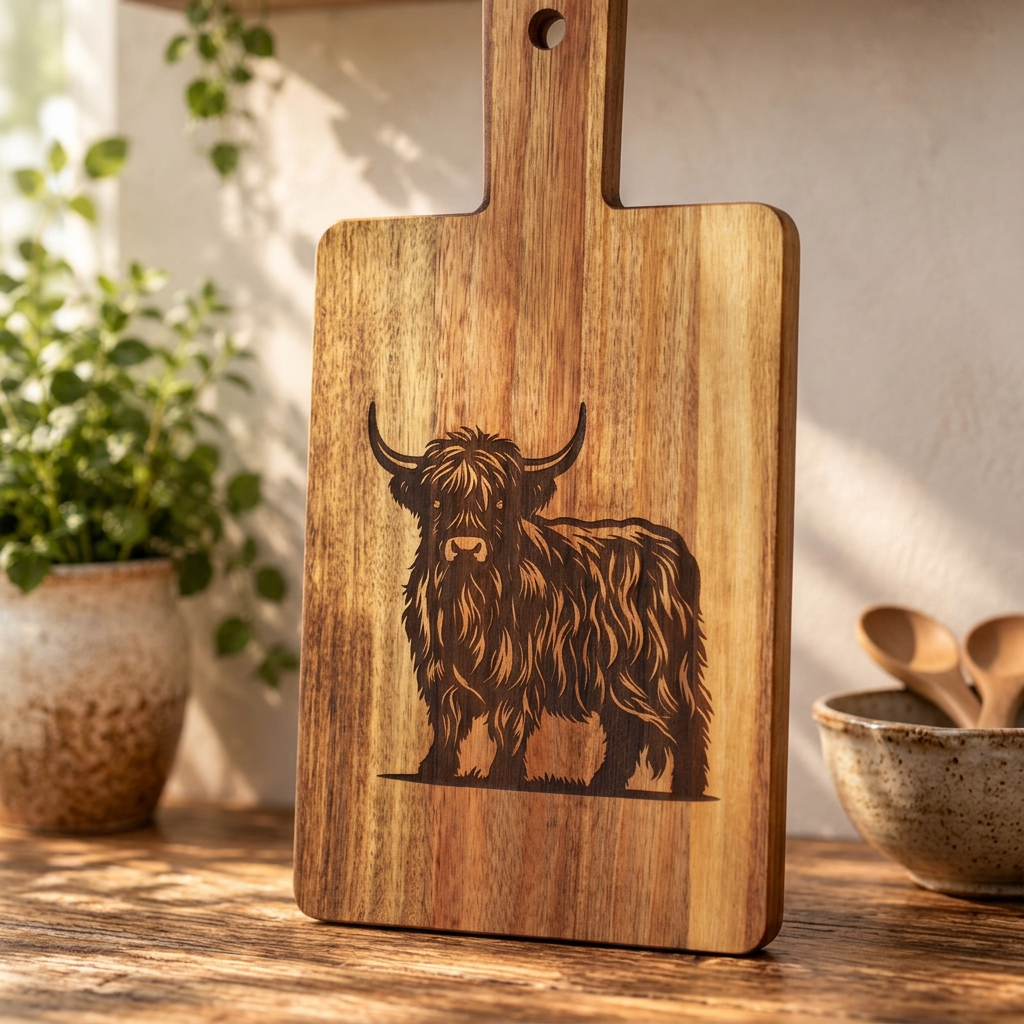 Highland Cow Cutting Board