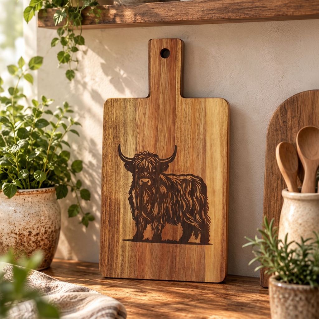 Highland Cow Cutting Board
