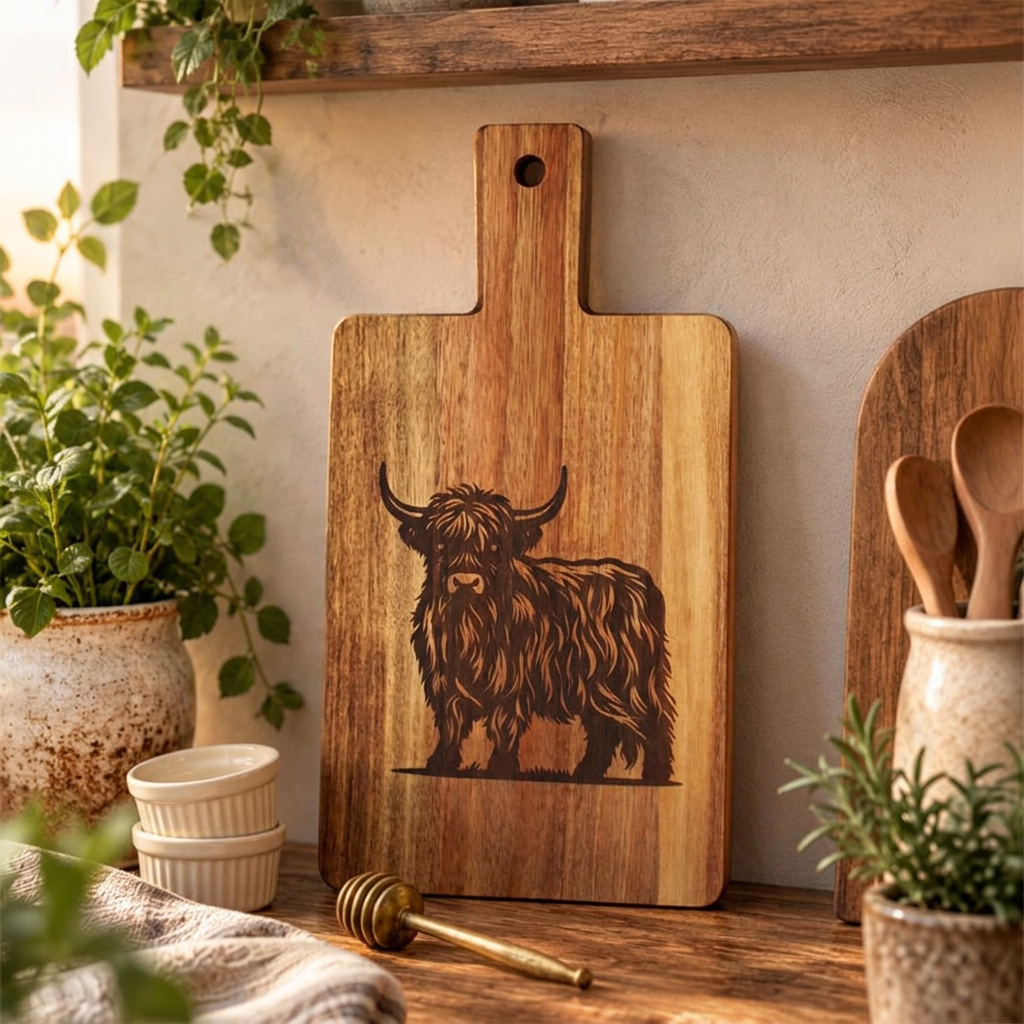 Highland Cow Cutting Board