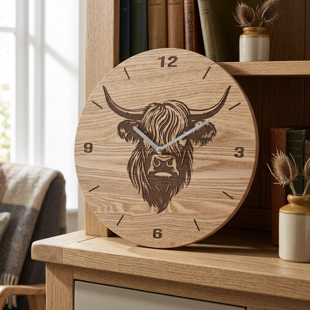 Highland Cow Clock