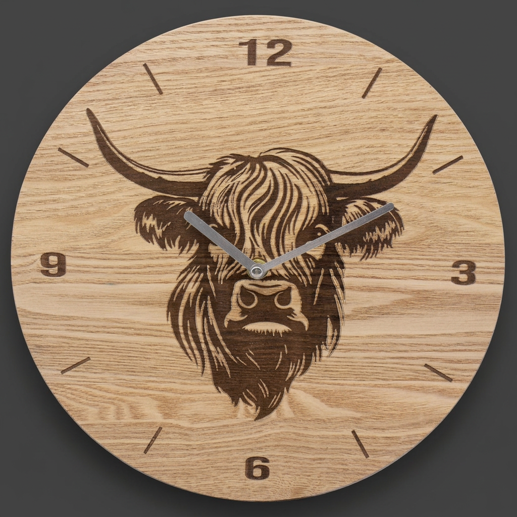 Highland Cow Clock
