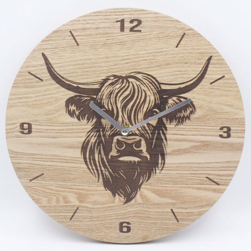 Highland Cow Clock