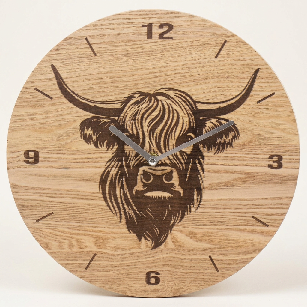Highland Cow Clock