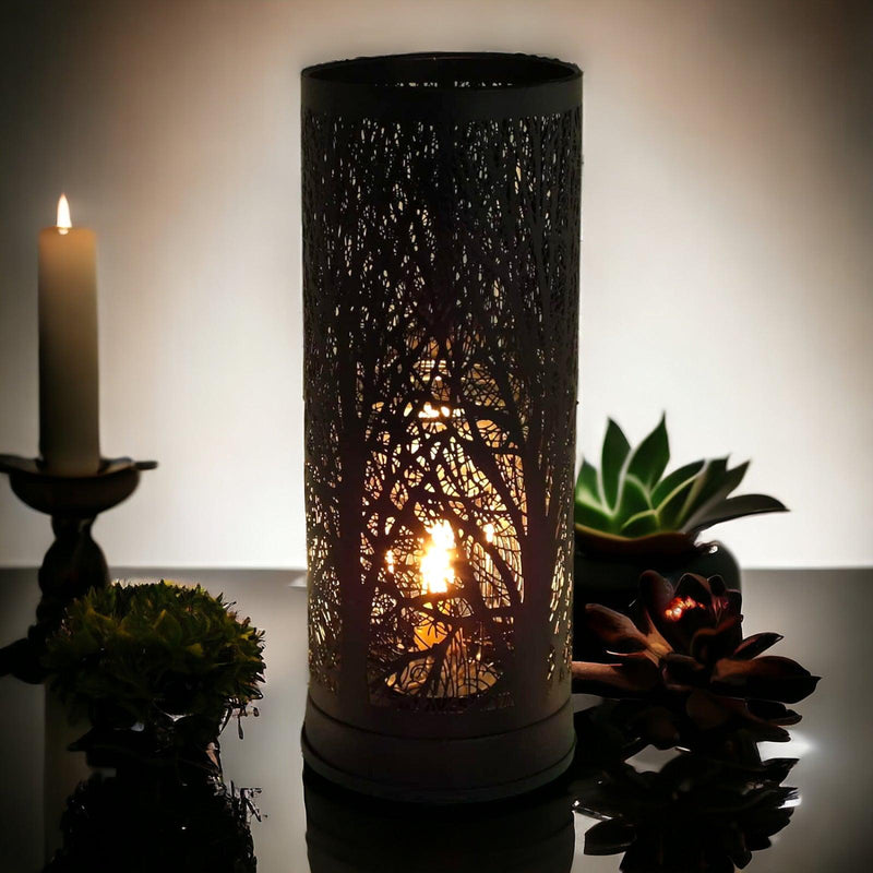 Oil Burner Wax Tart Melter Aroma Fragrance Diffuser Touch Lamp Black Forest Tree - tooltime.co.uk