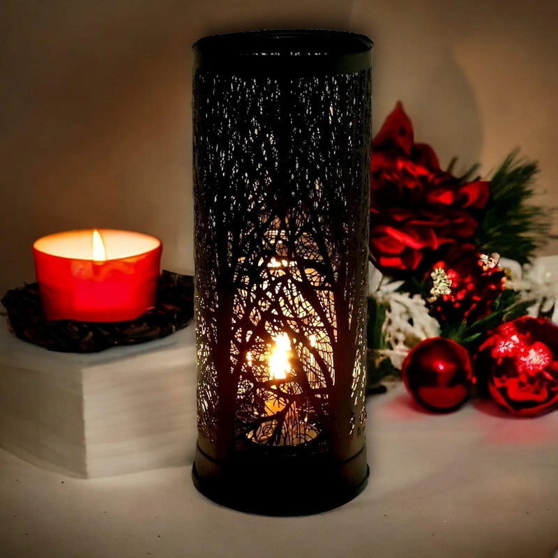 Oil Burner Wax Tart Melter Aroma Fragrance Diffuser Touch Lamp Black Forest Tree - tooltime.co.uk