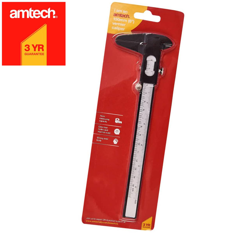 Amtech  6'' 150mm Vernier Caliper Metric & Imperial Sliding Measuring Tool