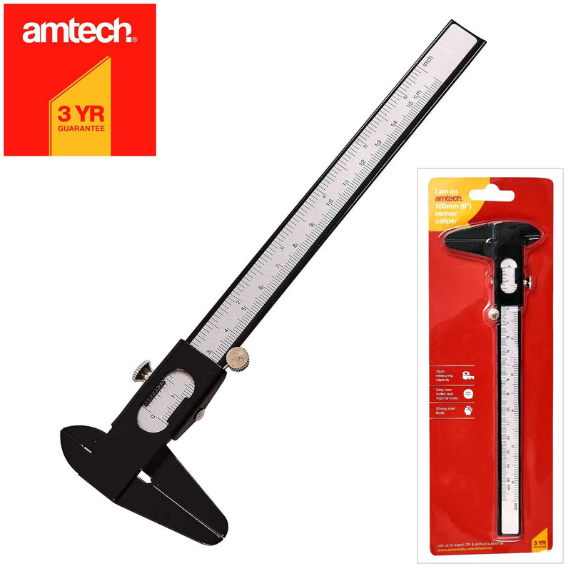 Amtech  6'' 150mm Vernier Caliper Metric & Imperial Sliding Measuring Tool