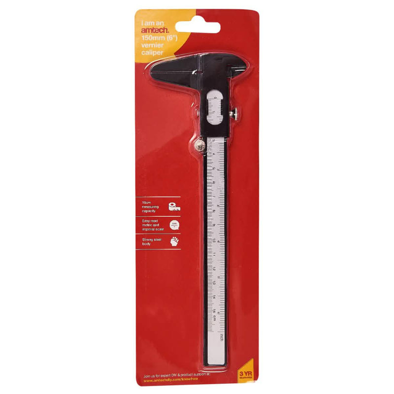 Amtech  6'' 150mm Vernier Caliper Metric & Imperial Sliding Measuring Tool
