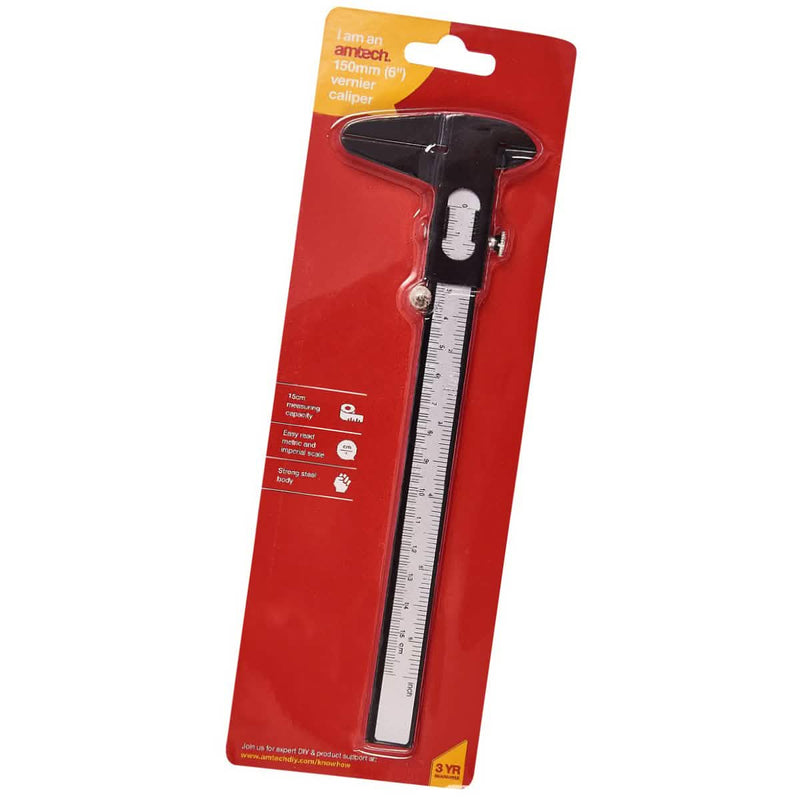 Amtech  6'' 150mm Vernier Caliper Metric & Imperial Sliding Measuring Tool
