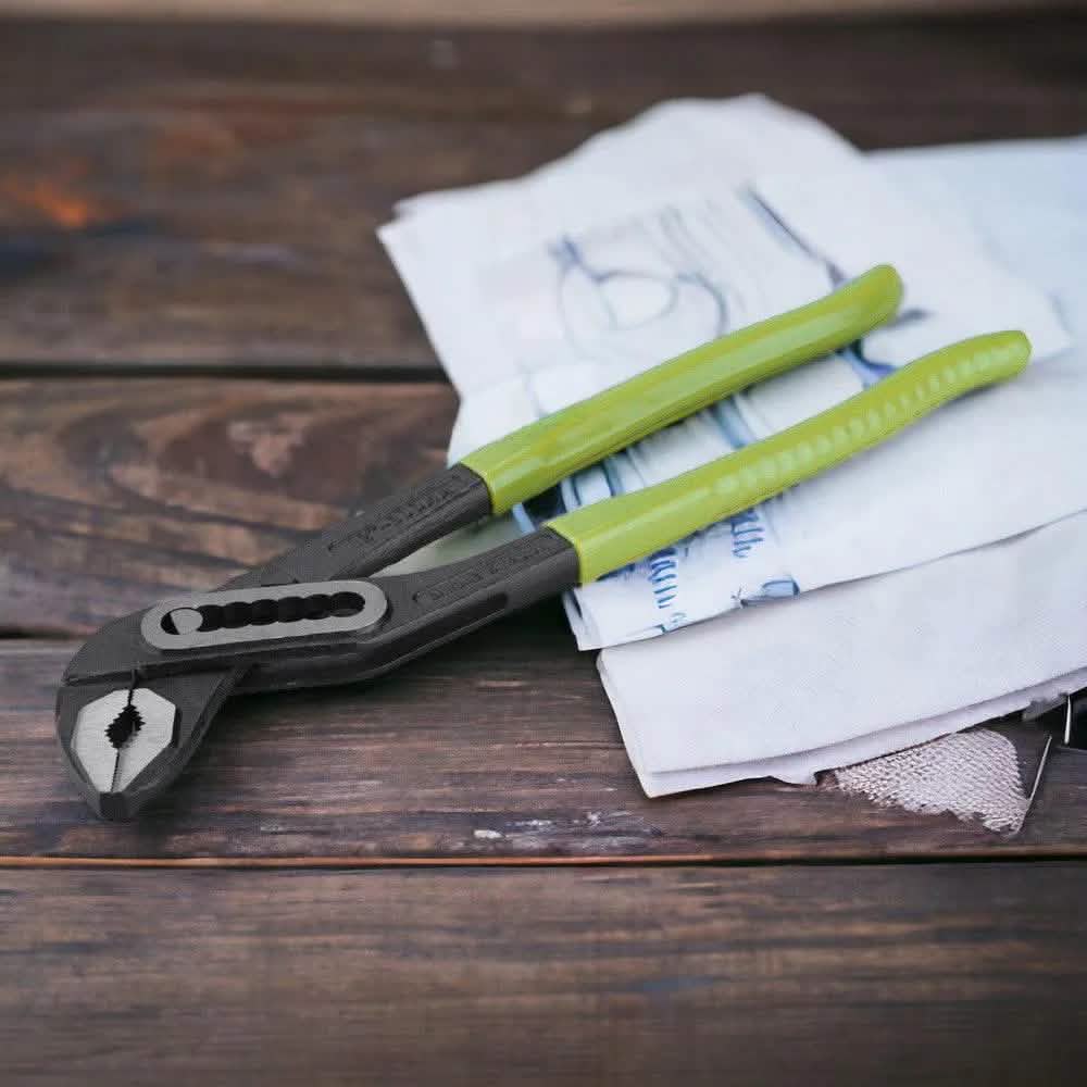 Pack of 2 Slim Jaw Water Pump Pliers 10" (250mm) and 12" (300mm) - tooltime.co.uk