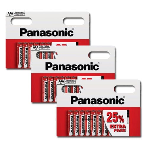 Panasonic General Purpose Batteries Pack 30 - Panasonic 1.5V Aaa Size Zinc Carbon Batteries Long Expiry Date 08/2025