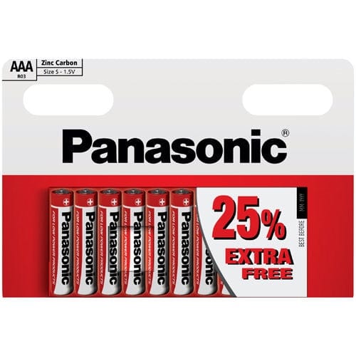 Panasonic General Purpose Batteries Panasonic AAA Batteries Zinc Carbon 1.5v Expiry Date 2025 - 10 PACK