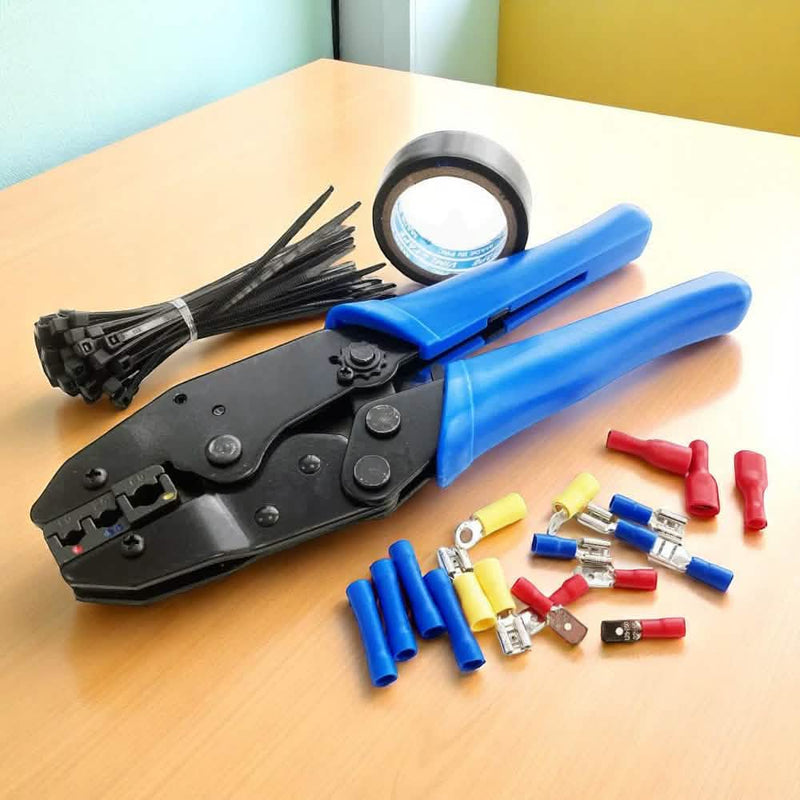 552 Piece Crimping Tool Set | Ratchet Crimping Tool plus Assorted Wire Crimp Terminals | Insulated Electrical Connectors