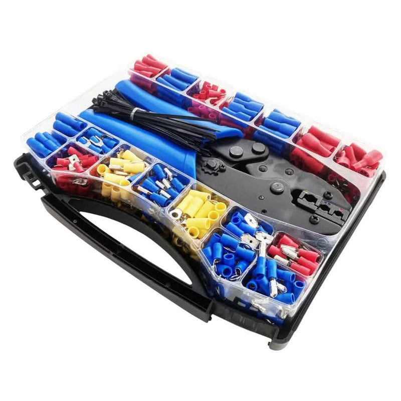 552 Piece Crimping Tool Set | Ratchet Crimping Tool plus Assorted Wire Crimp Terminals | Insulated Electrical Connectors