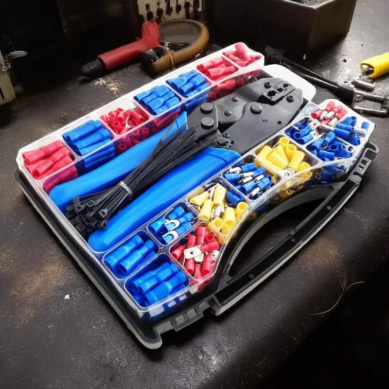 552 Piece Crimping Tool Set | Ratchet Crimping Tool plus Assorted Wire Crimp Terminals | Insulated Electrical Connectors