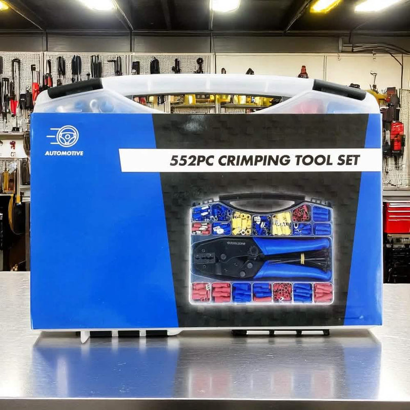 552 Piece Crimping Tool Set | Ratchet Crimping Tool plus Assorted Wire Crimp Terminals | Insulated Electrical Connectors