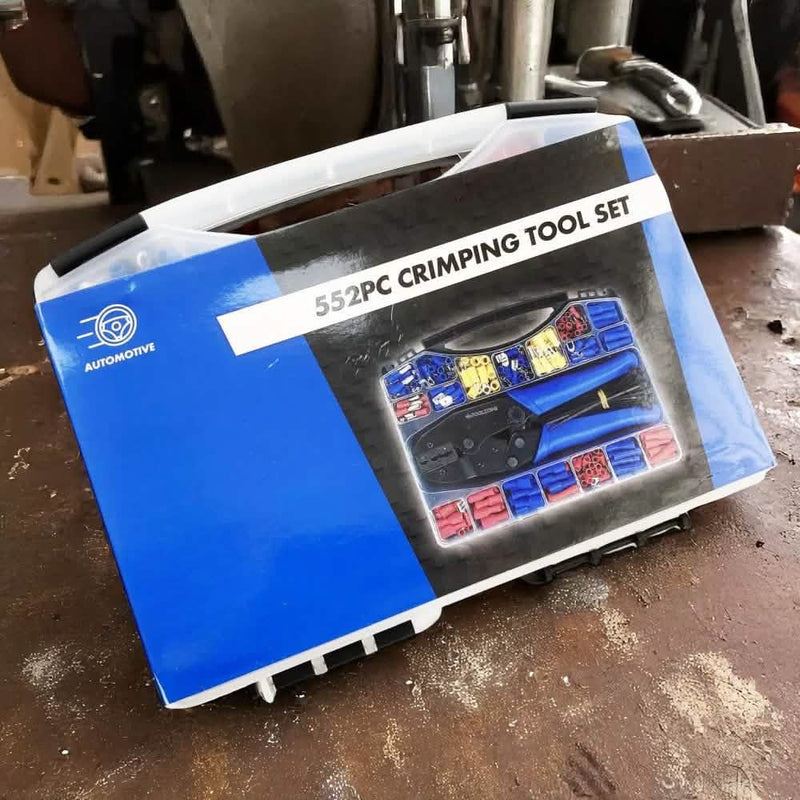 552 Piece Crimping Tool Set | Ratchet Crimping Tool plus Assorted Wire Crimp Terminals | Insulated Electrical Connectors