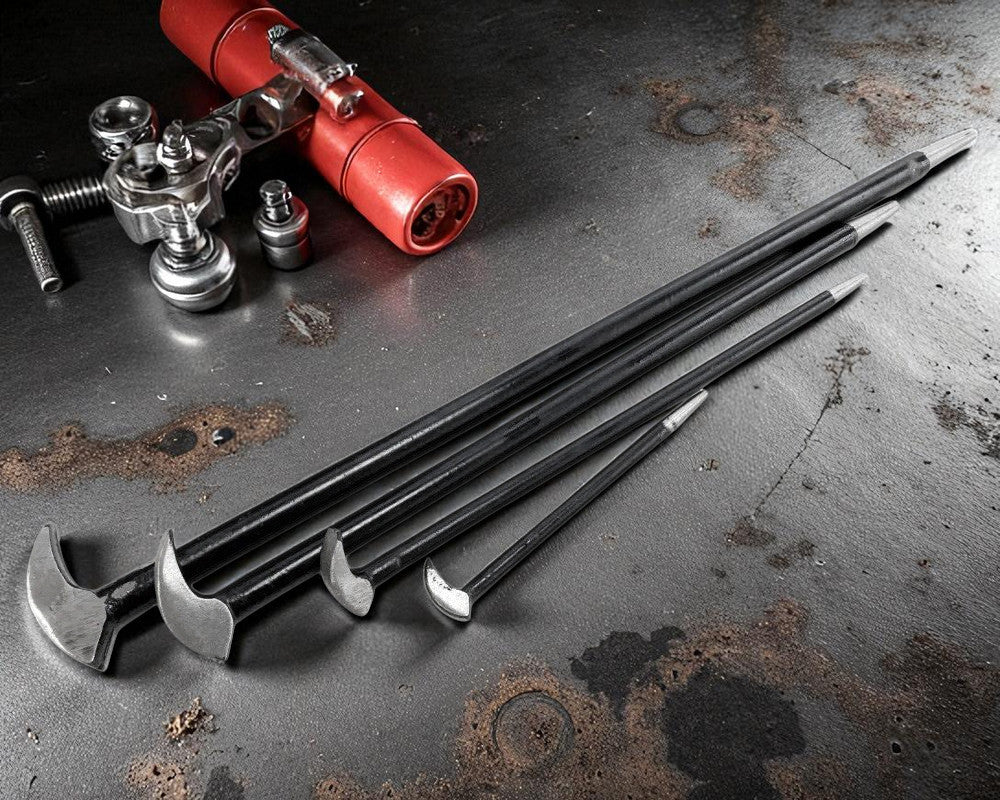 4pc Pry Bars Set Heel & Toe Wrecking Crow Roll Bars Crowbars Heavy Duty Jemmy