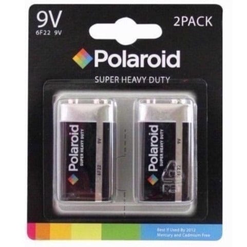 Polaroid General Purpose Batteries 2 X Polaroid 9V Pp3/6F22 Heavy Duty Batteries Mercury & Cadmium Free Batteries