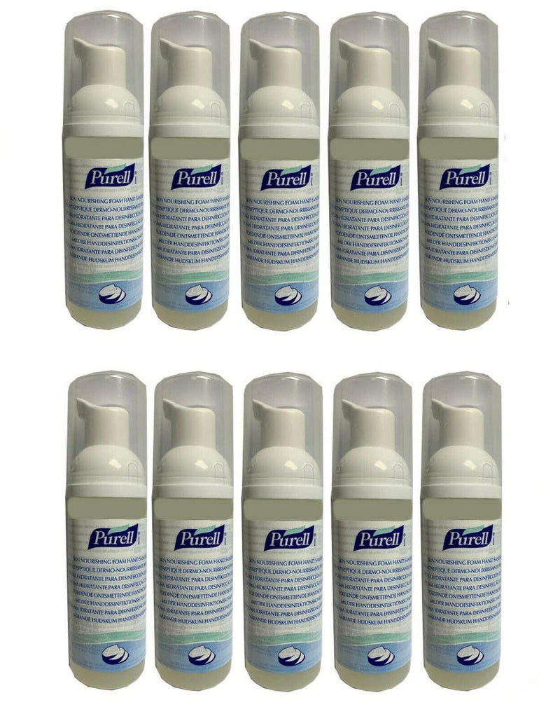 Purell Hand Sanitizer Sanitiser Pump Bottle 45ml Kills 99.9% Bacteria (10 PACK) - tooltime.co.uk